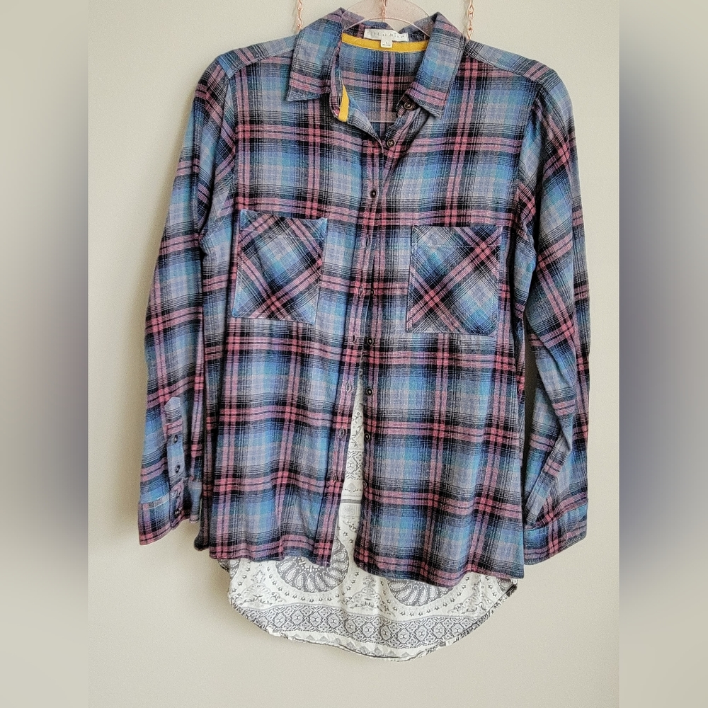 Hint of Mint plaid/ detail back size L